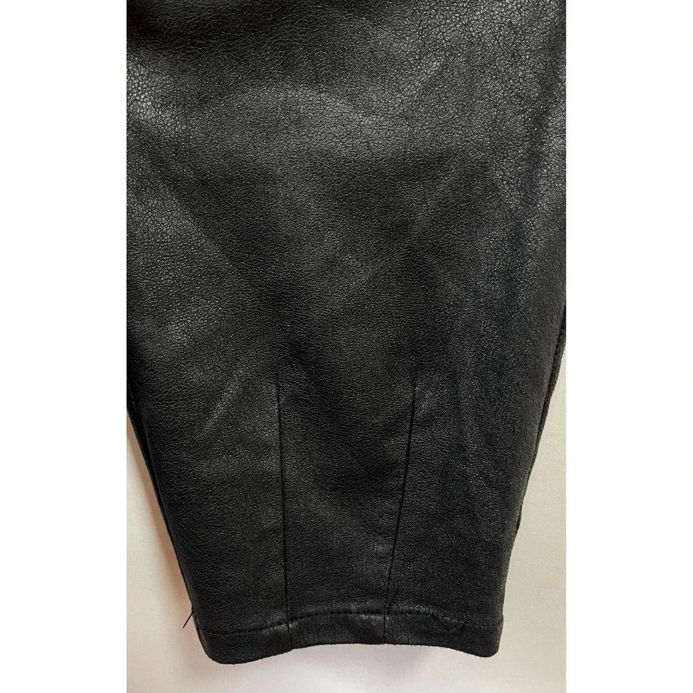 For Love & Lemons Faux Leather Tapered Pants M Black Edgy Sleek NO BELT READ*
